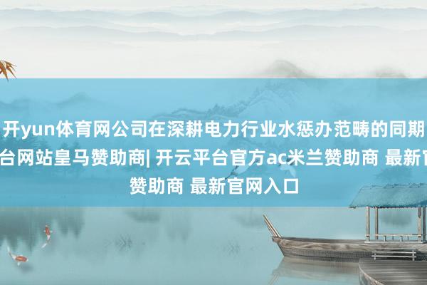 开yun体育网公司在深耕电力行业水惩办范畴的同期-开云平台网站皇马赞助商| 开云平台官方ac米兰赞助商 最新官网入口